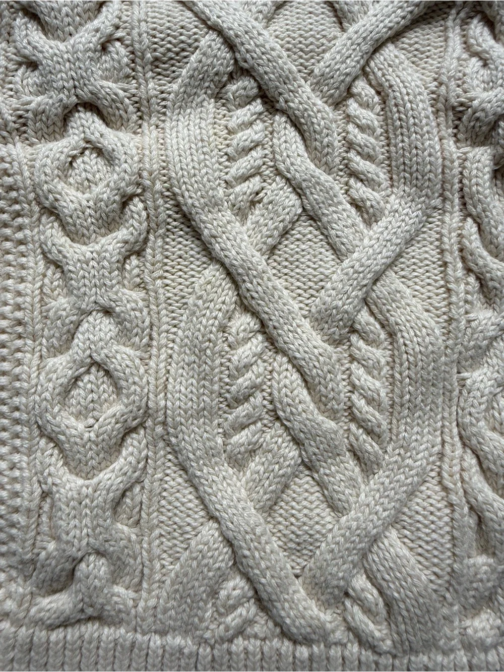 Baby GAP Cream Cable-Front Button-Shoulder Sweater